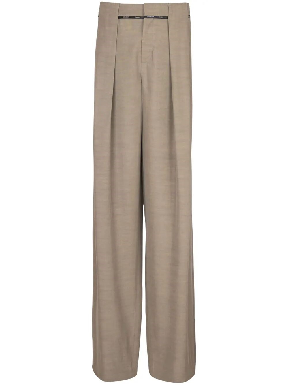 Balmain Men's Taupe Cupro Pleated Pants In Gray
