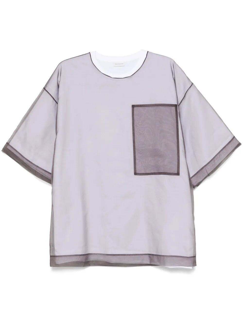 【送料&関税込】Dries Van Noten heaton White Cotton Blend T- Dries Van Noten 'HEATON' WHITE COTTON BLEND T-SHIRT