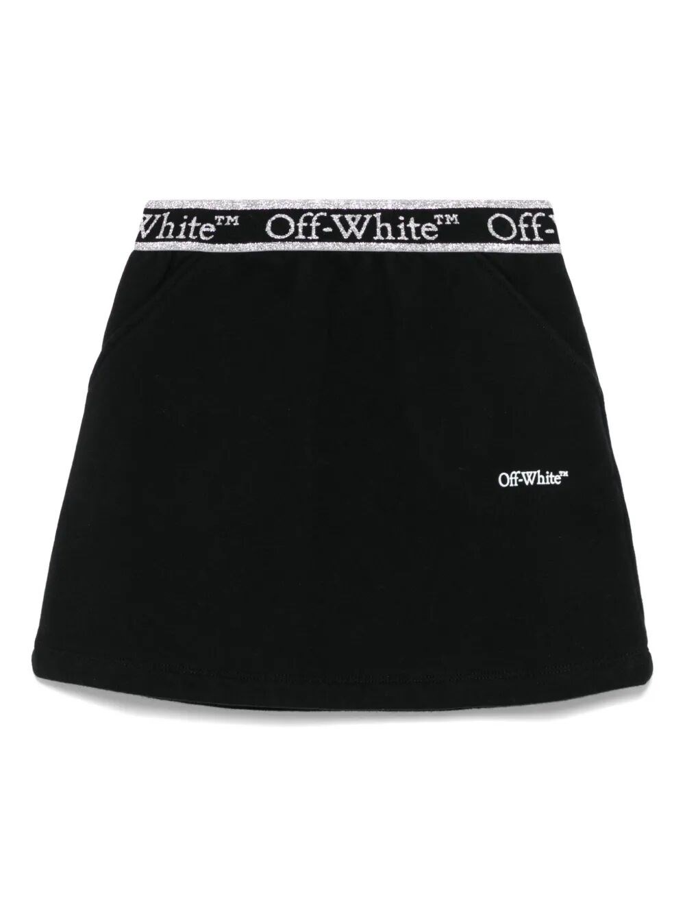 Off-white Bookish Logoband Sweatskirt Black - Whit In Black
