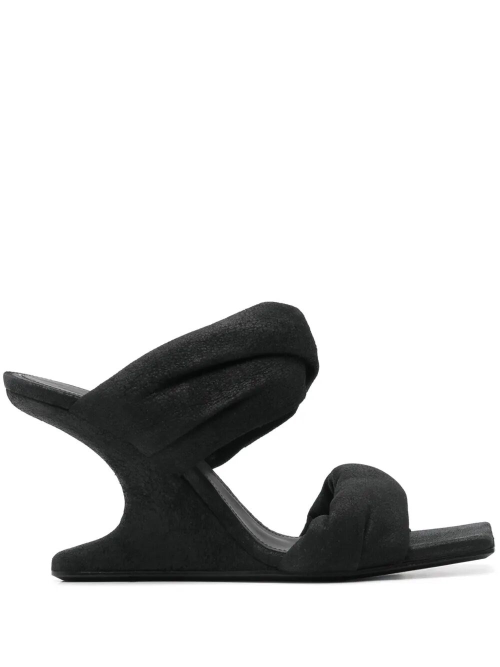Rick Owens Twisted Cantilever Sandals 8 In Black