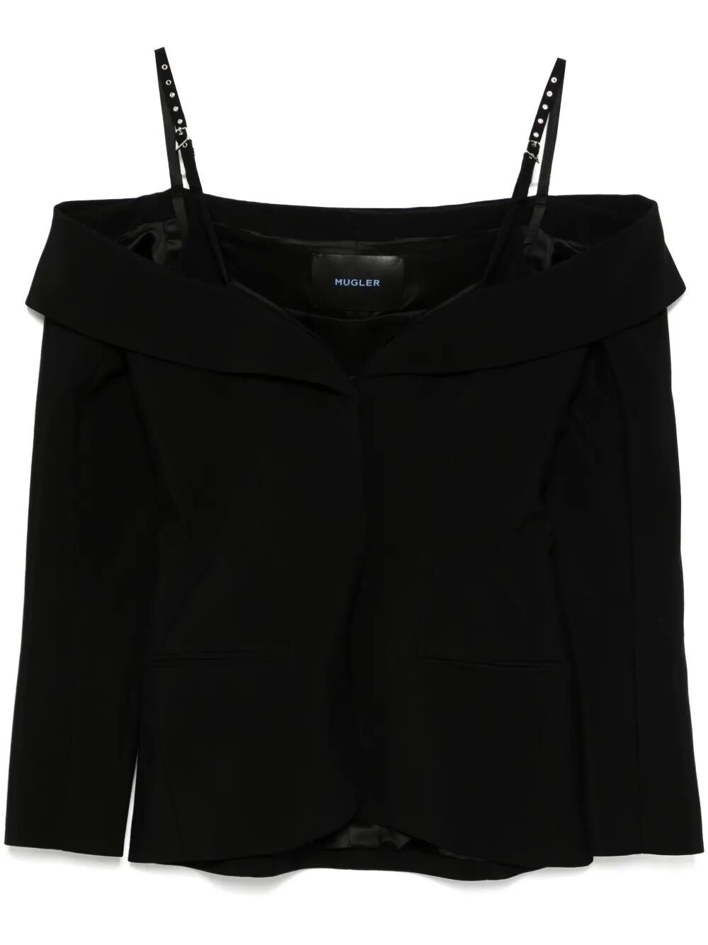 Mugler Women's Long Sleeves Top In Black