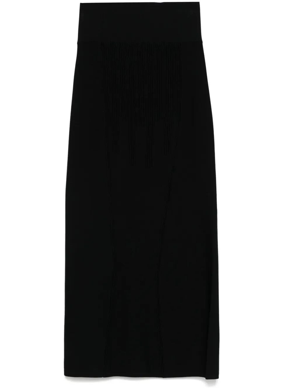 Mugler Boning-detail Midi Skirt In Black  