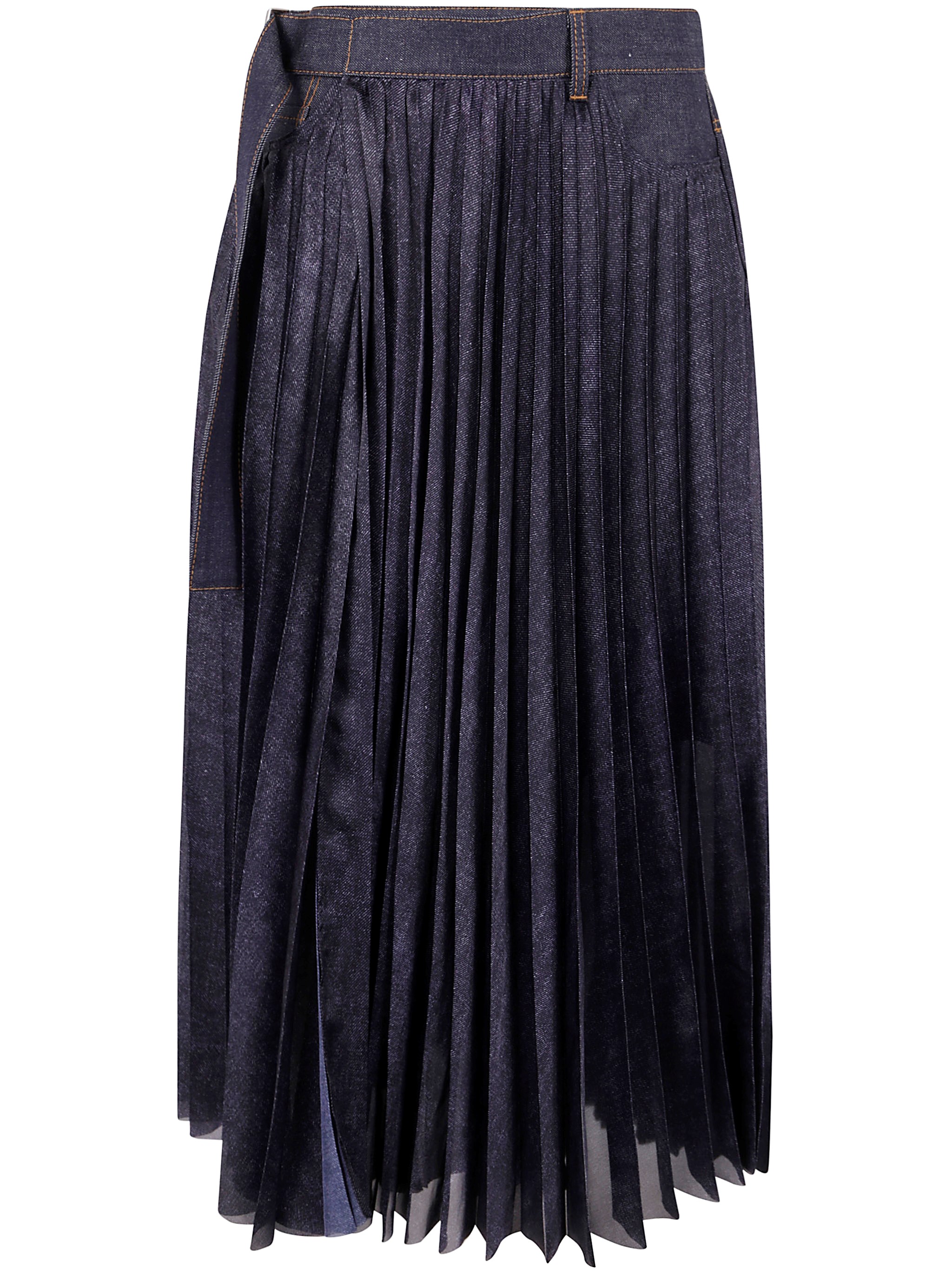 Sacai 牛仔拼接半身裙