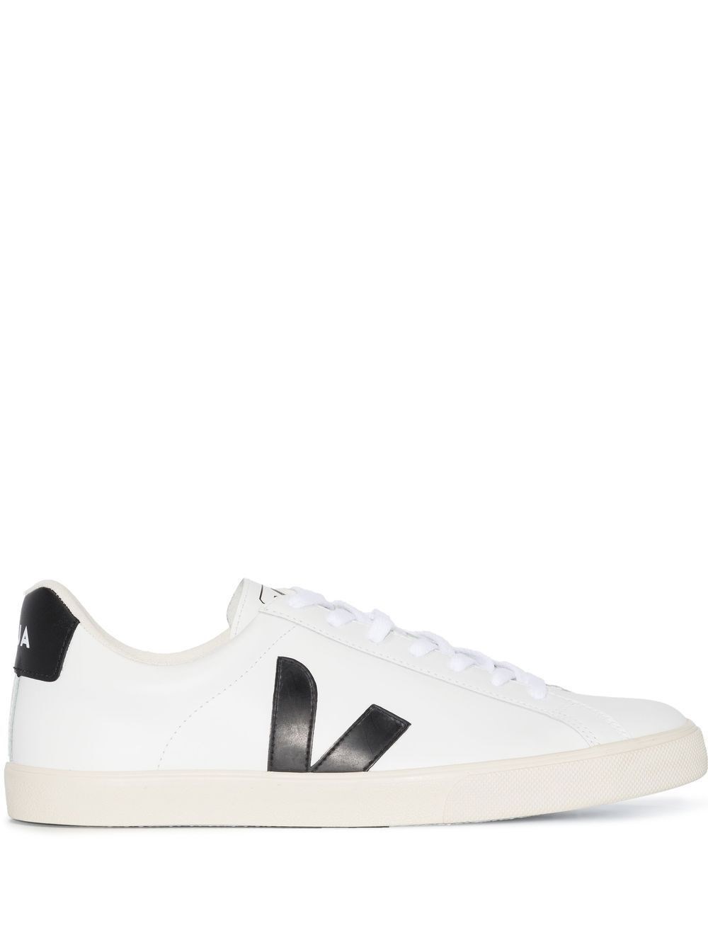 Veja Extra White And Black Leather Esplar Sneakers In White