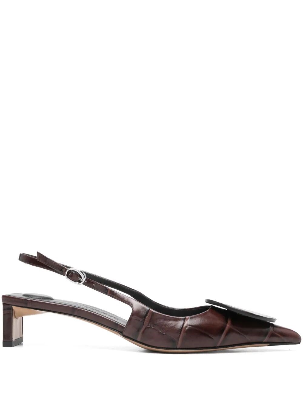 Jacquemus Leather Slingbacks In Brown