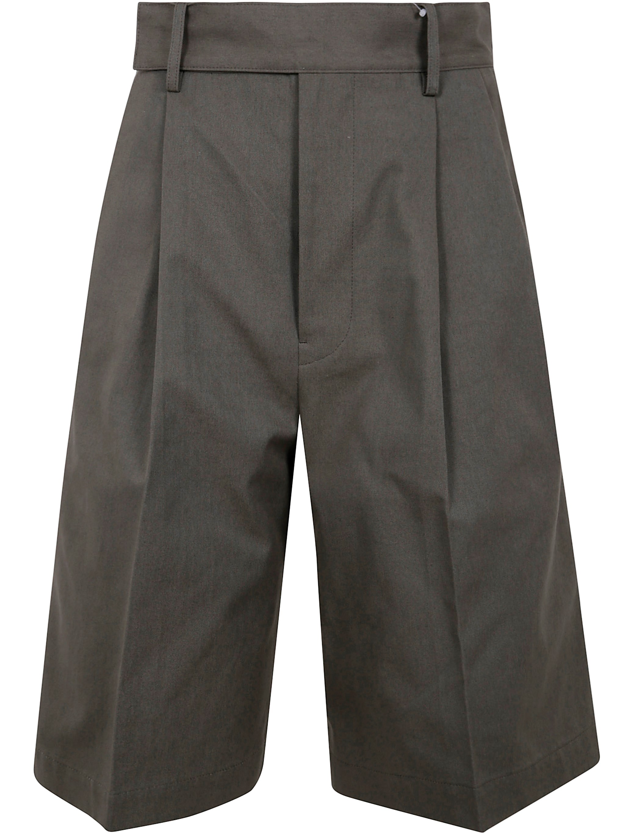 Yohji Yamamoto Women's R-4tuck Short Pants In Brown