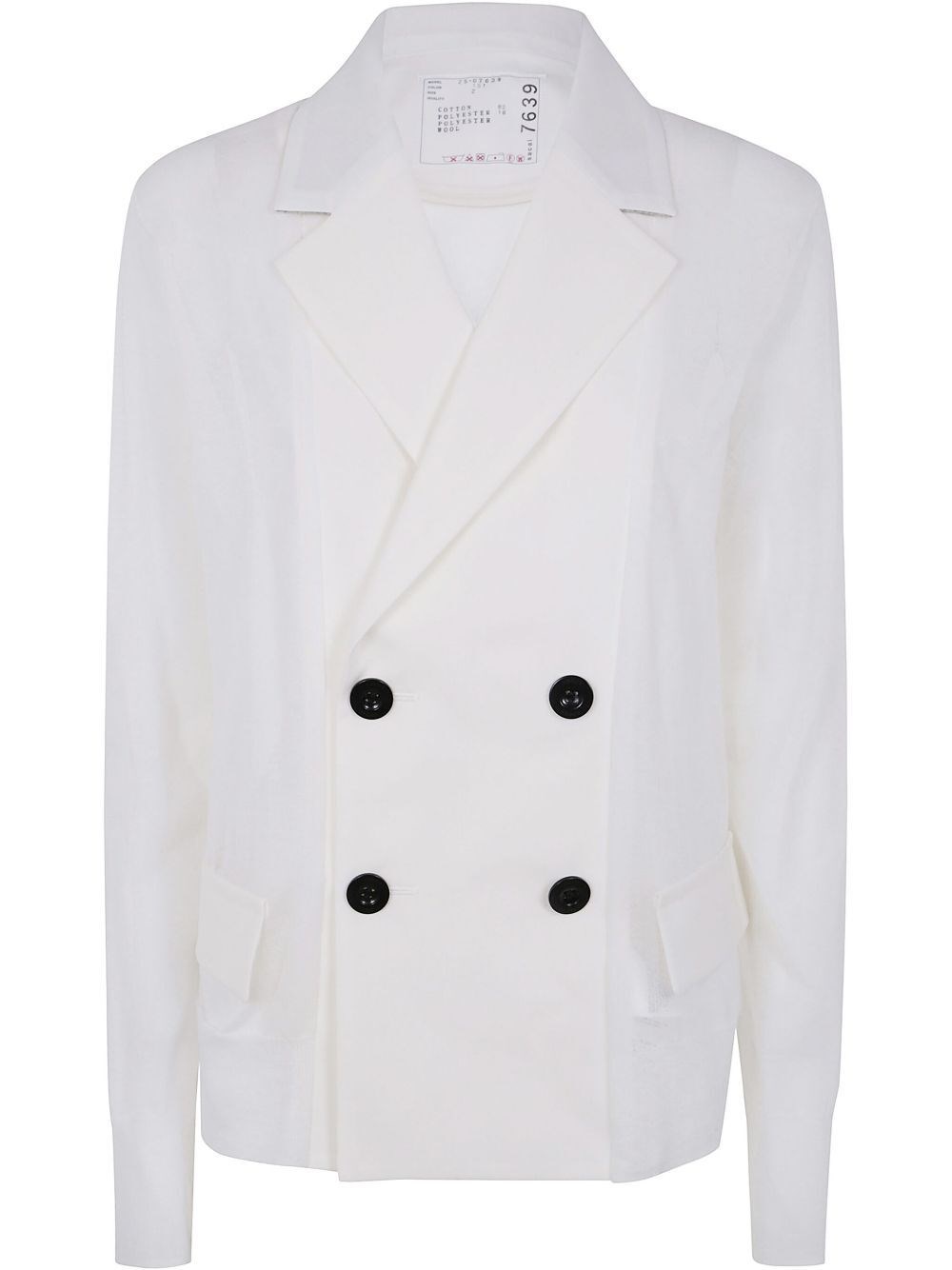 Sacai Suiting X Knit Jacket In White