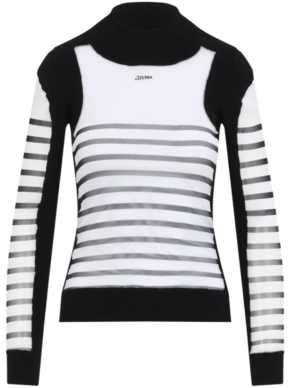 Jean Paul Gaultier Printed 'mariniere' Knit Pullover In White