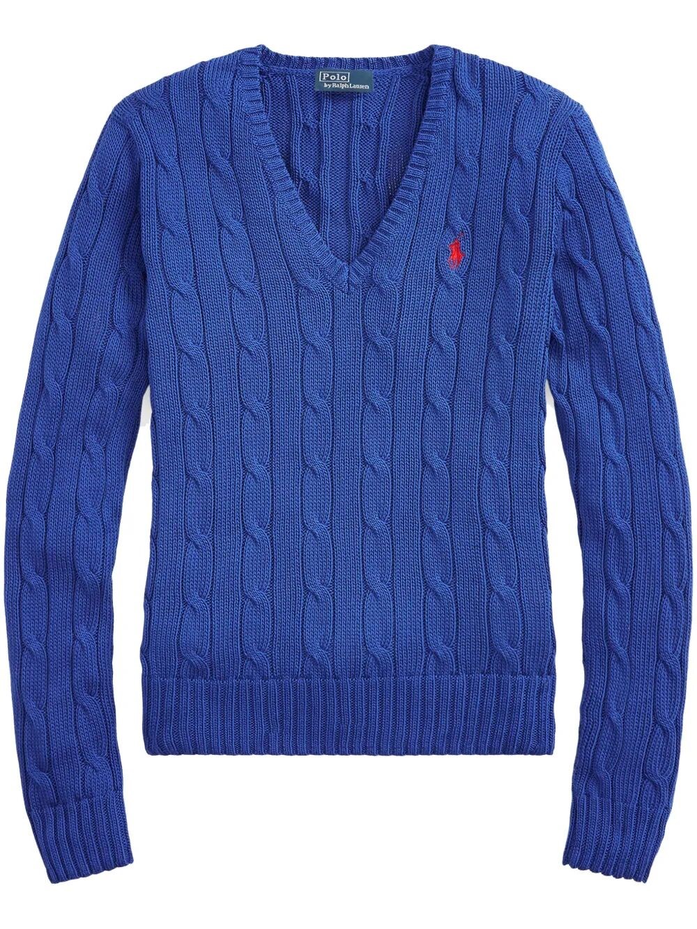 Polo Ralph Lauren Electric Blue Cotton Cable-knit Jumper In Blue
