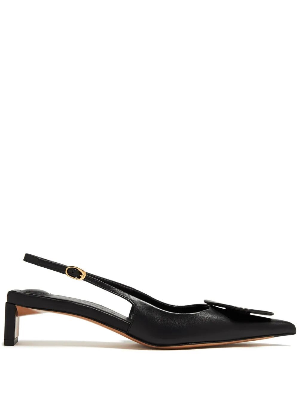 Jacquemus Leather Slingbacks In Black  