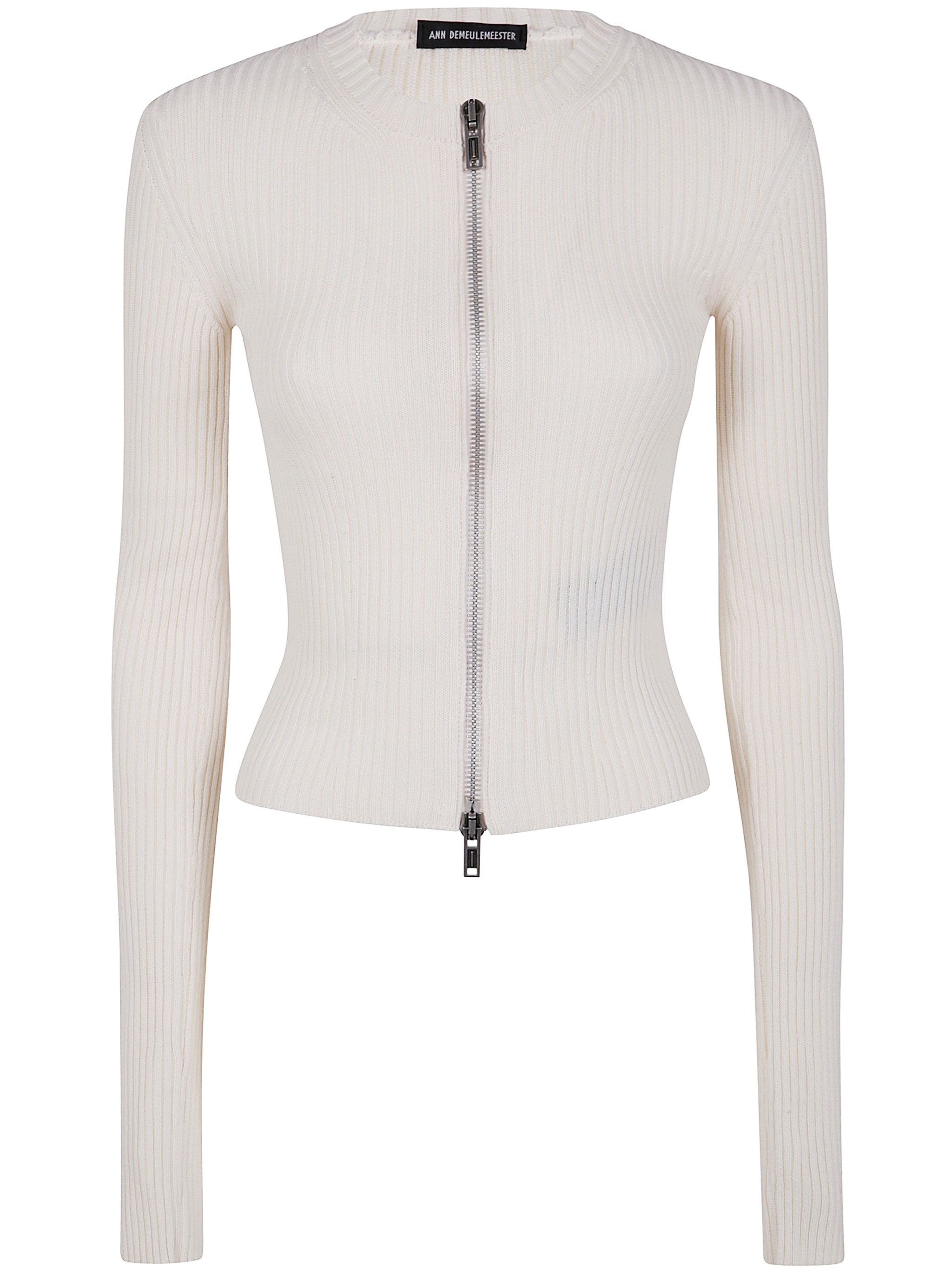 ANN DEMEULEMEESTER Terna Cropped Zipped Cardigan Cotton