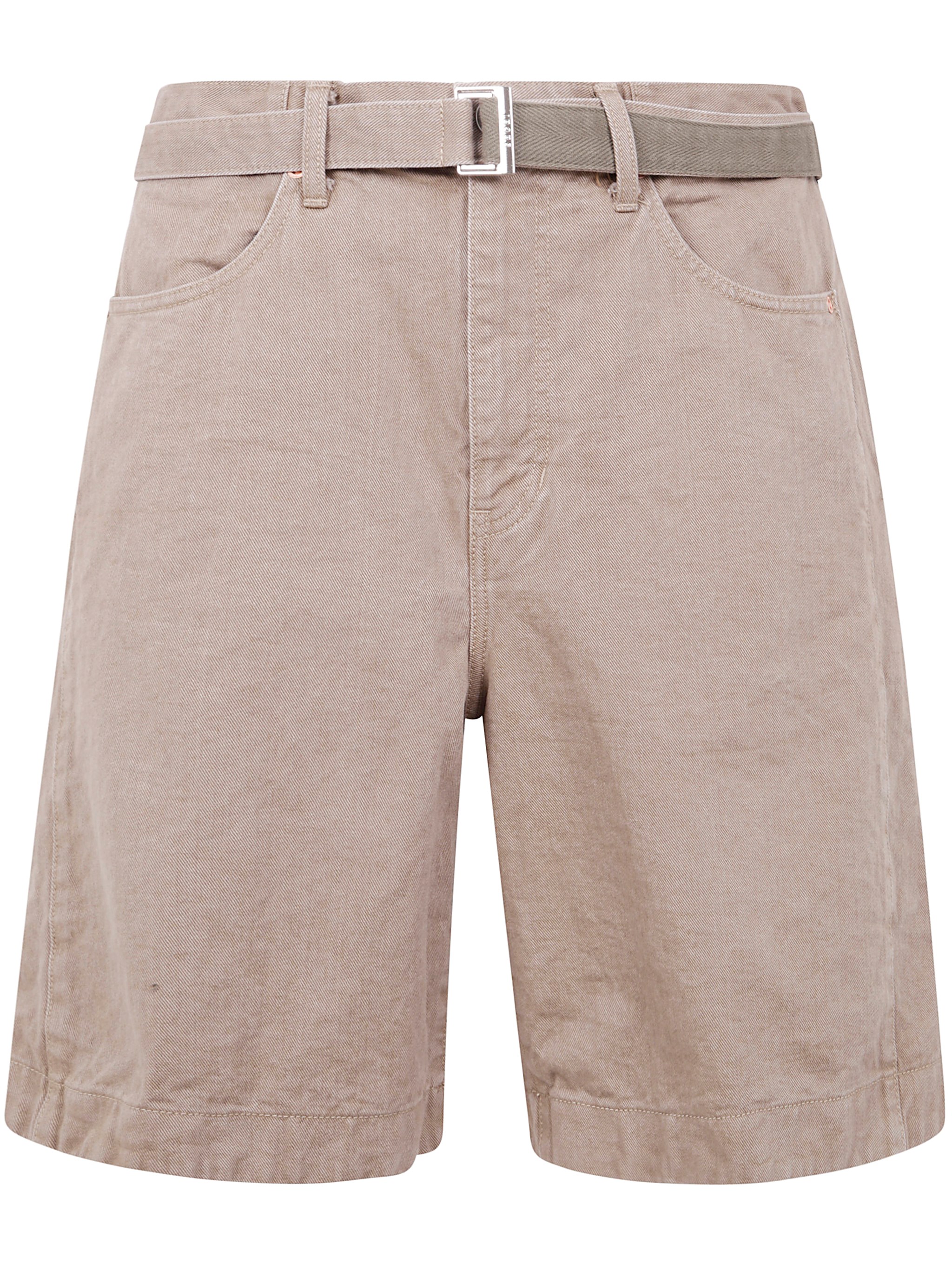 Sacai Denim Shorts In Beige