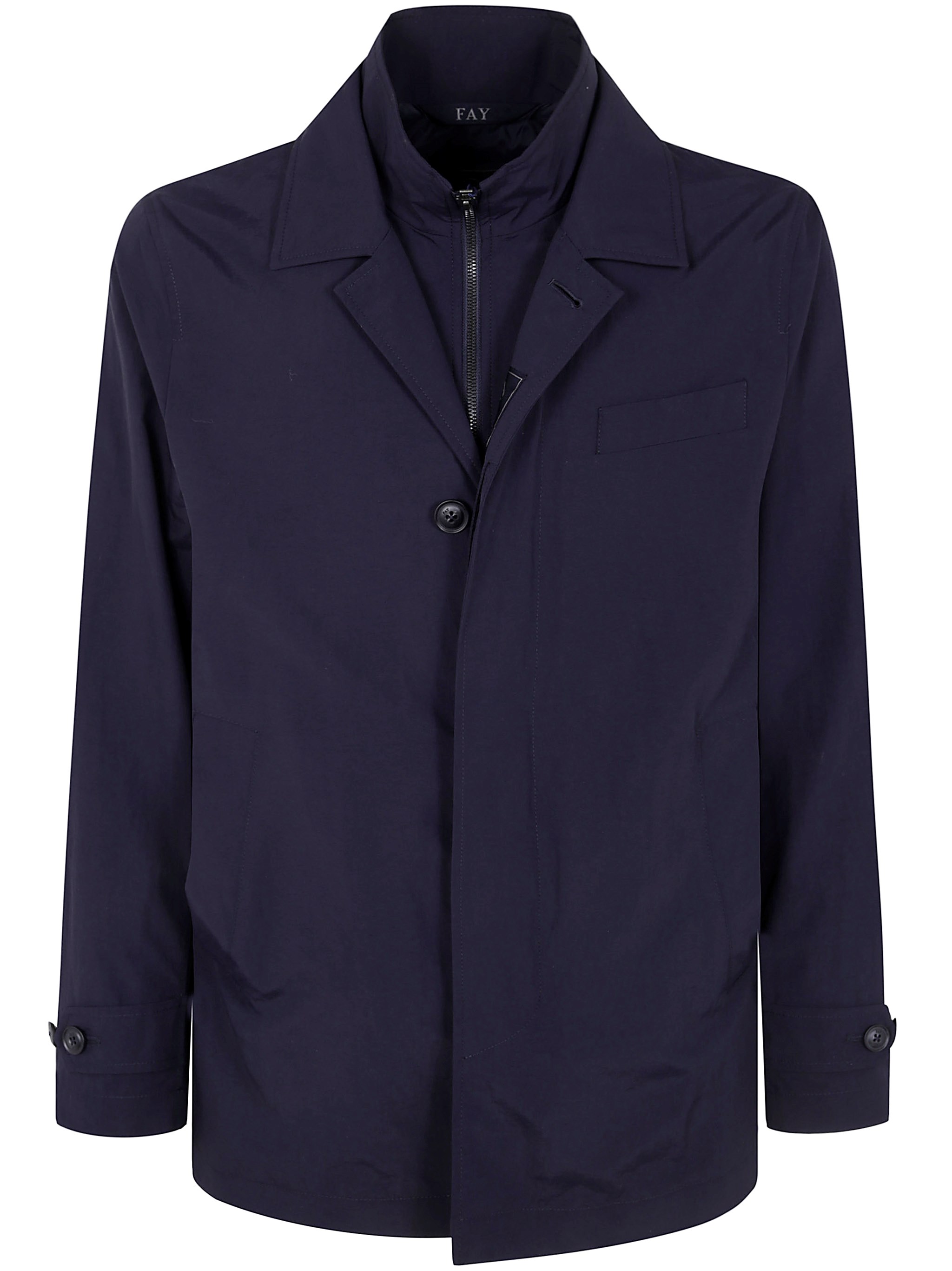 Fay Polyamide Jacket In Blue