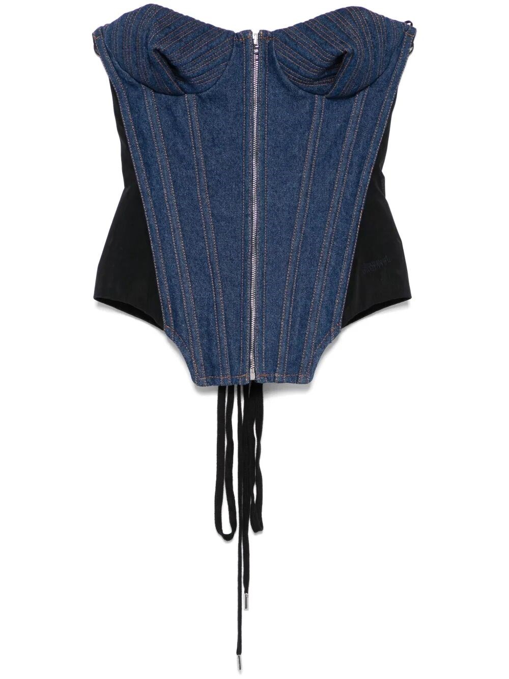 Jean Paul Gaultier Corpetto In Denim  Donna In Black  