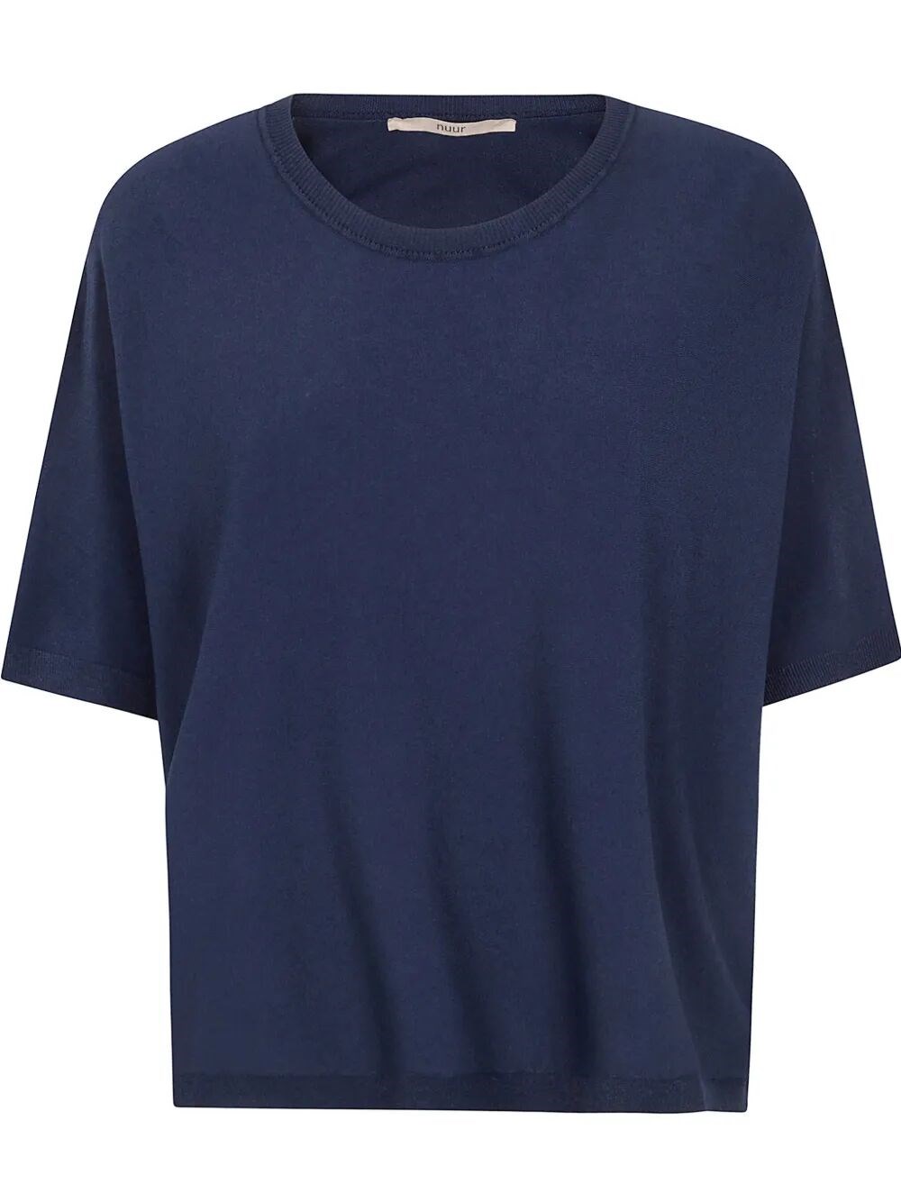 Nuur Short Sleeves Oversized Round Neck In Blue