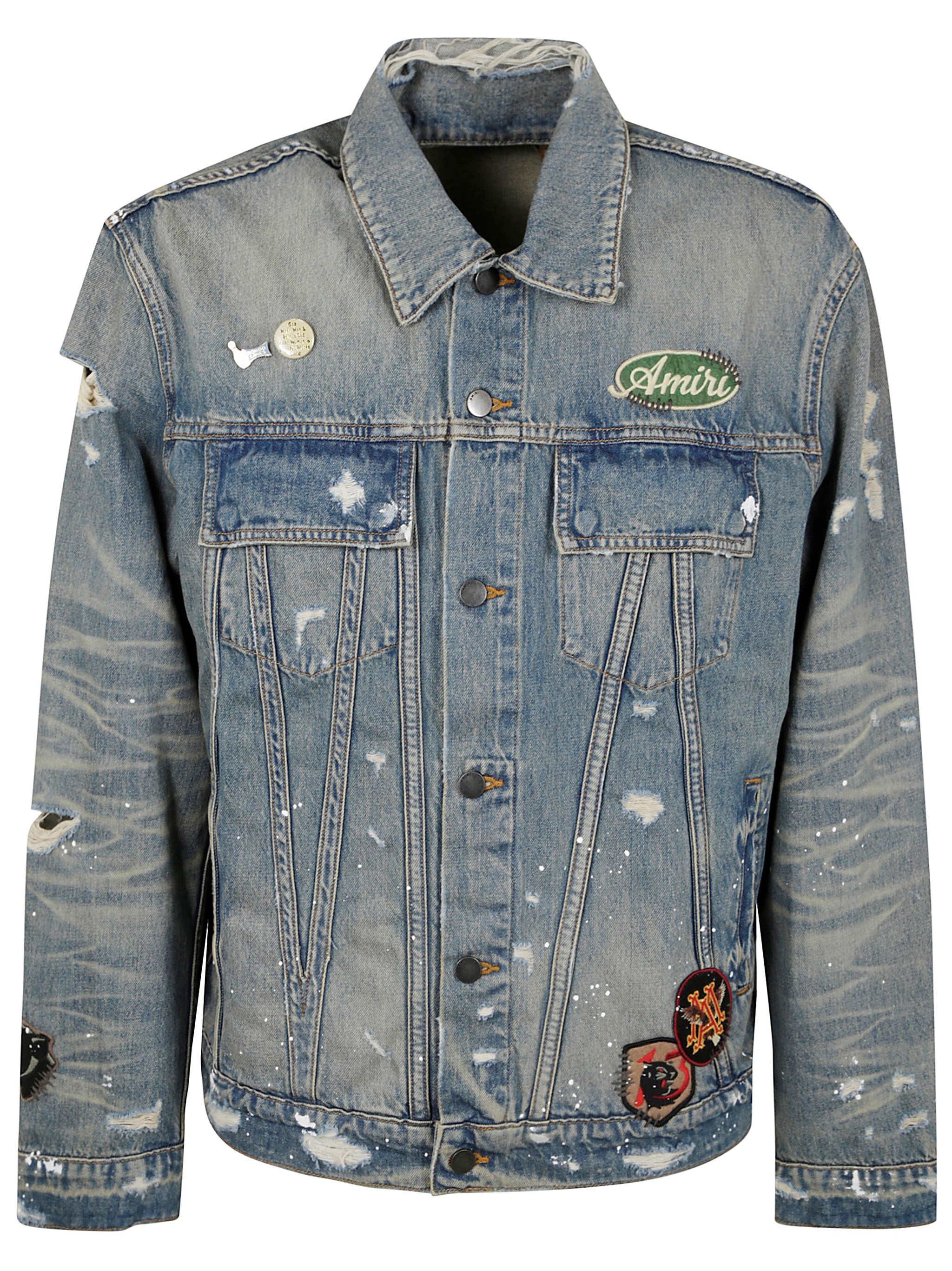 Amiri Vintage Pegasus Trucker Jacket In Blue