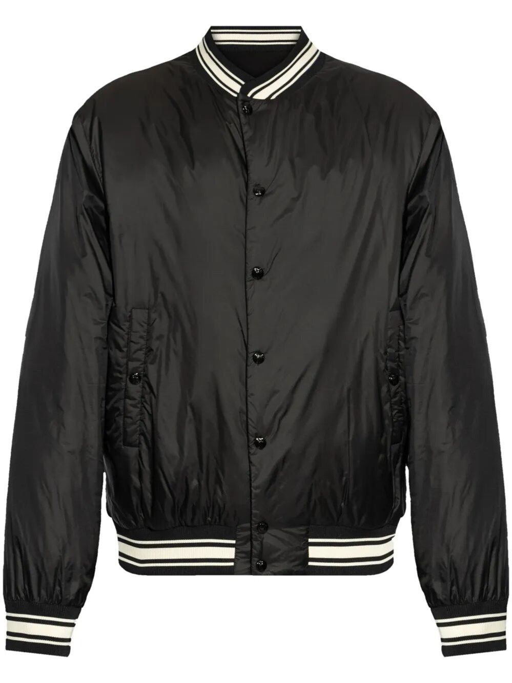 Moncler Reversible Bouchet Varsity Bomber Jacket In Black  
