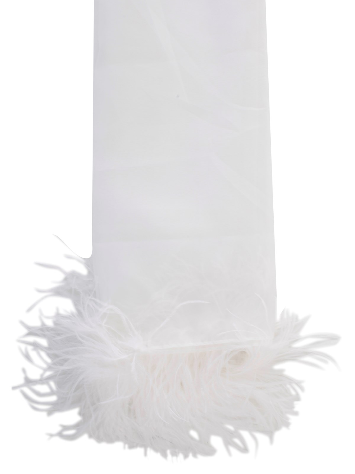 Cutuli Cult Stole W/feathers In White