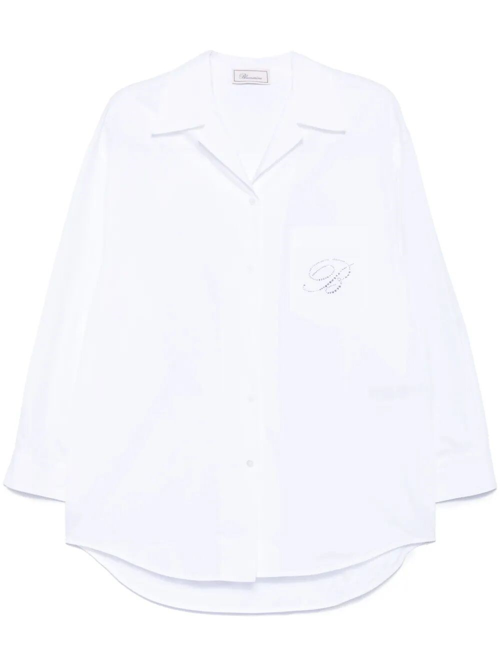 Blumarine Cotton Poplin Shirt In White