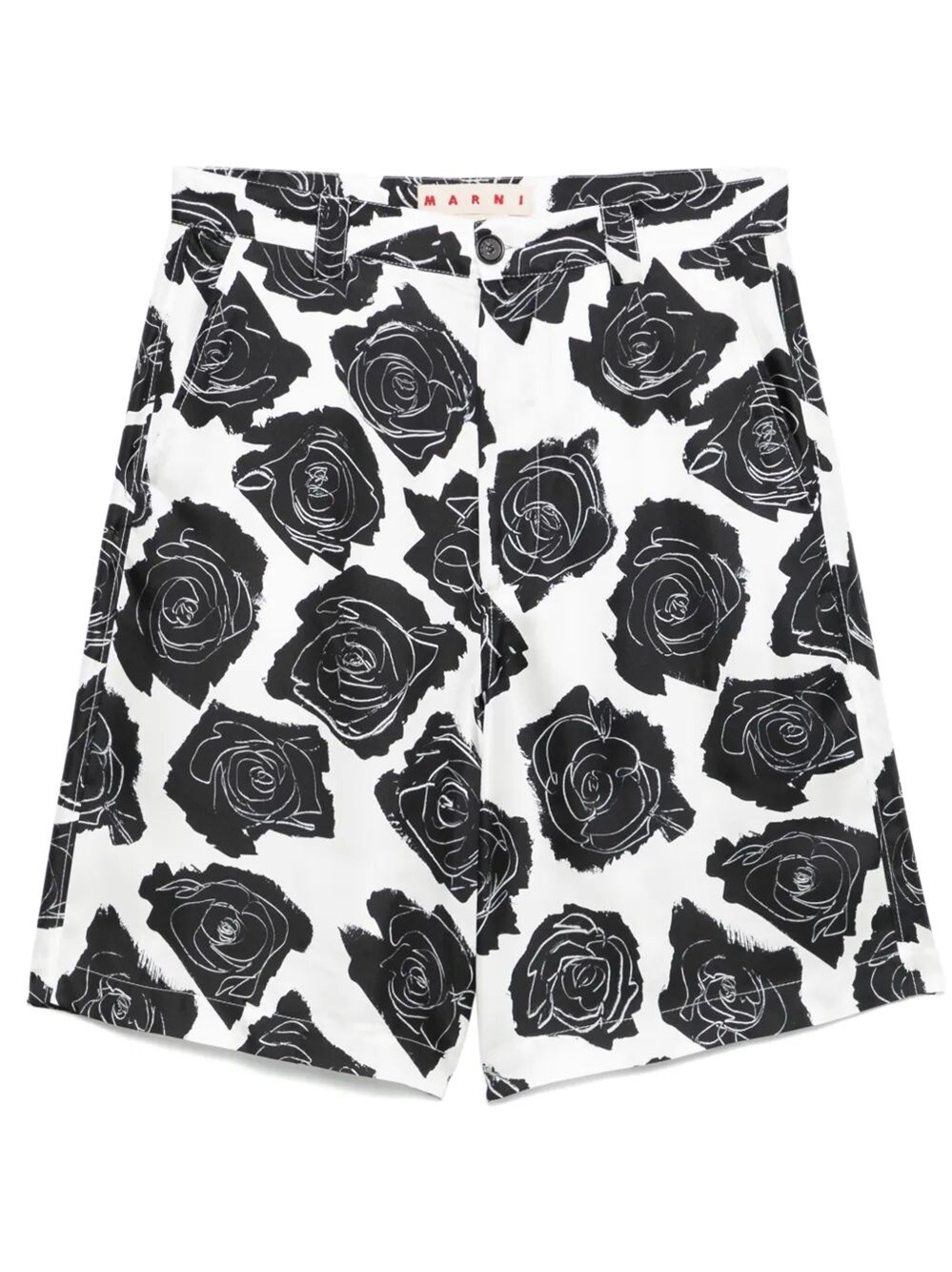 Marni Printed Shorts With Pockets And Belt Loops