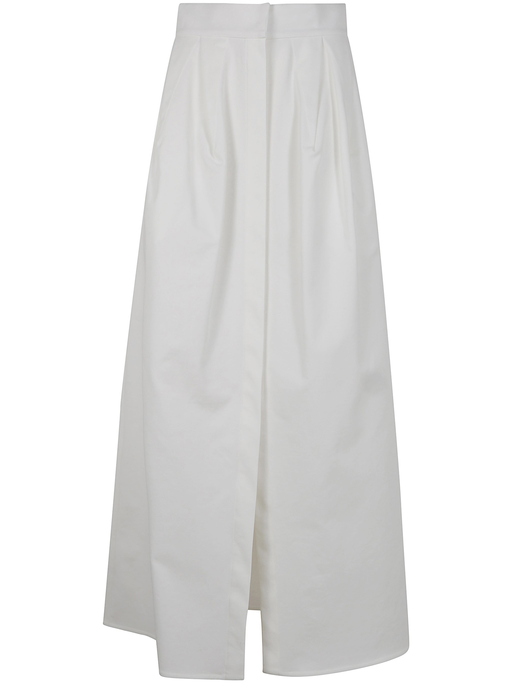 Max Mara Long Compact Jersey Skirt In White