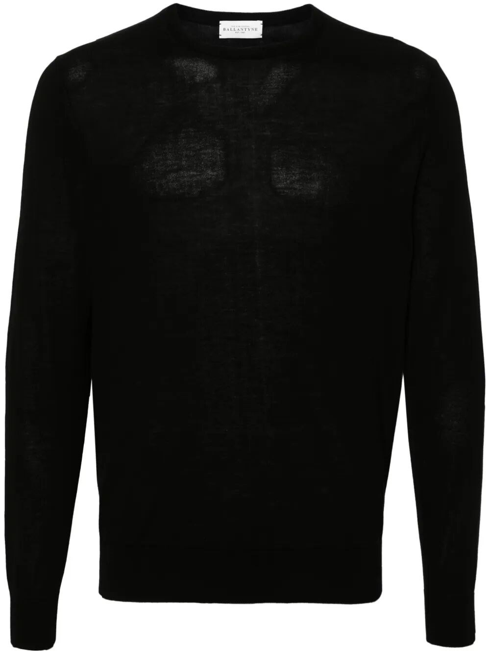 Ballantyne R Neck Pullover In Black  