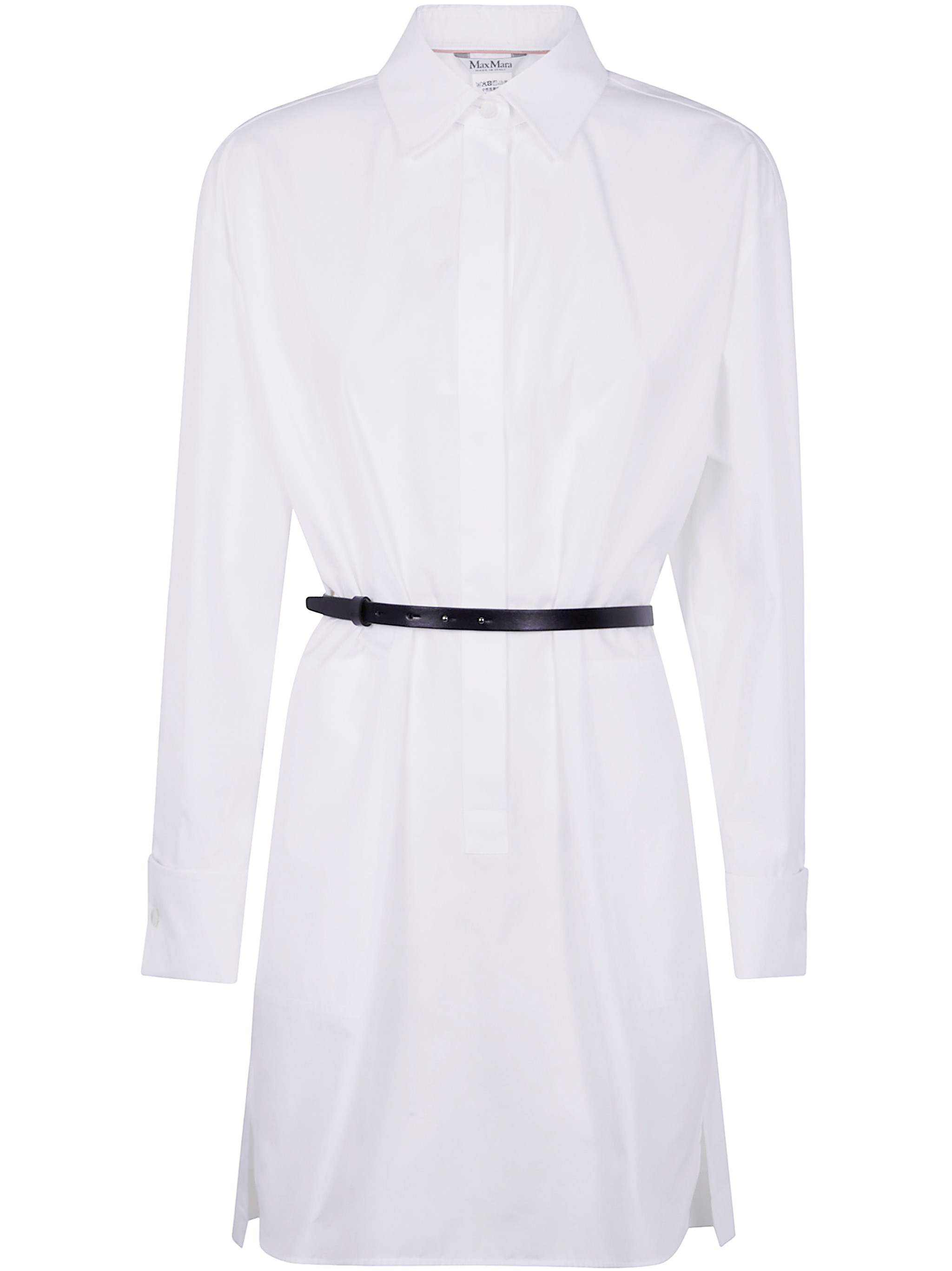 Max Mara Oversized Mini Dress Belted Waist In White