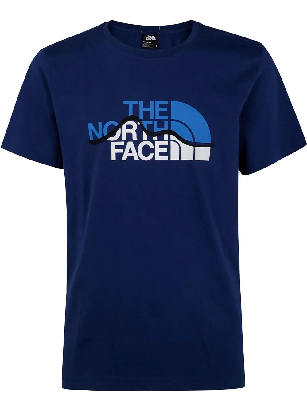The North Face Man Short Sleeves Mountain Line Tee In Blue