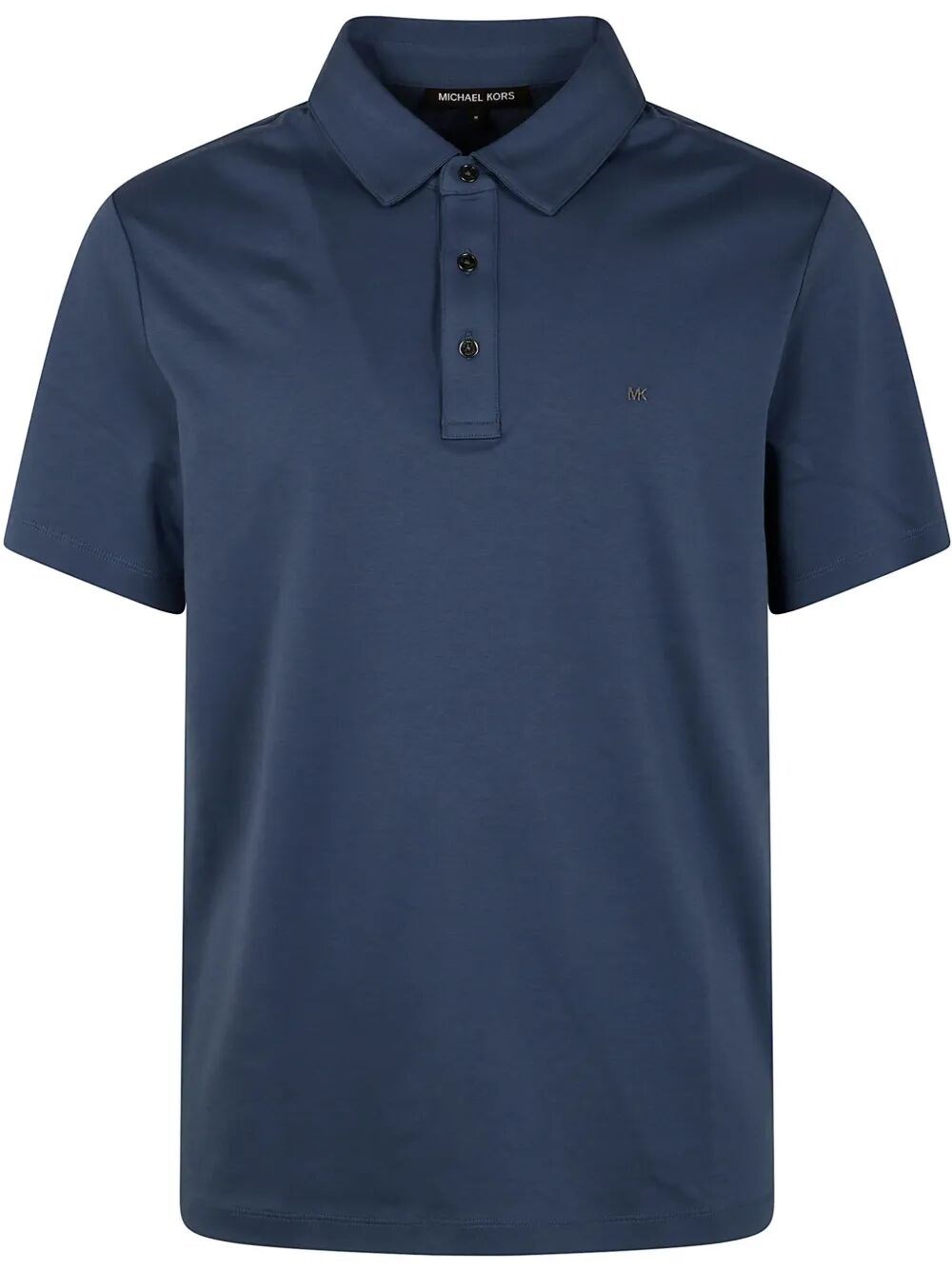 Michael Kors Collared Shirt With Short Sleeves In Blue