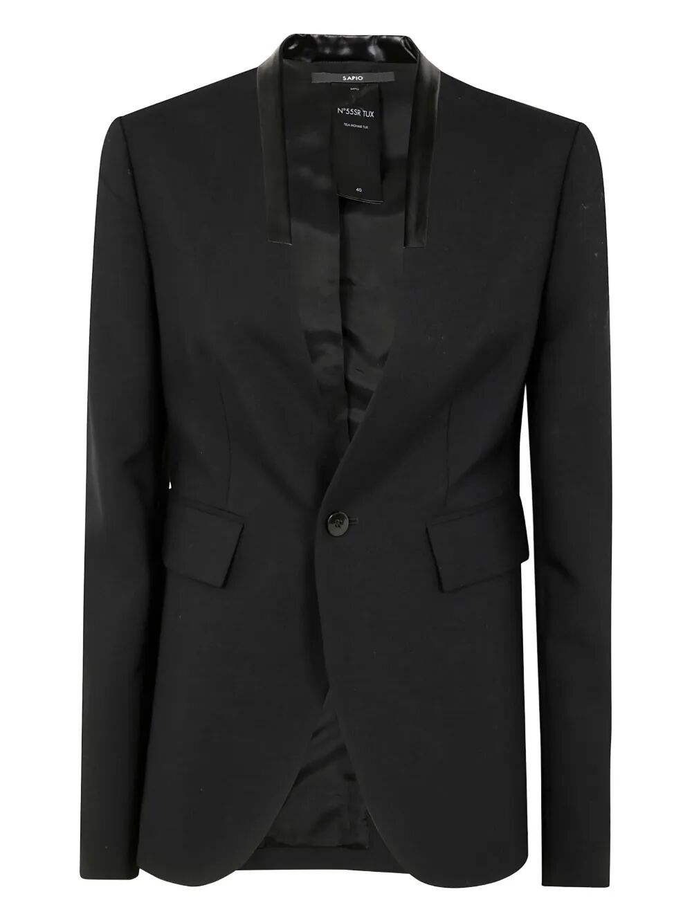 Sapio Mohair Tux Single Breasted Blazer In Black