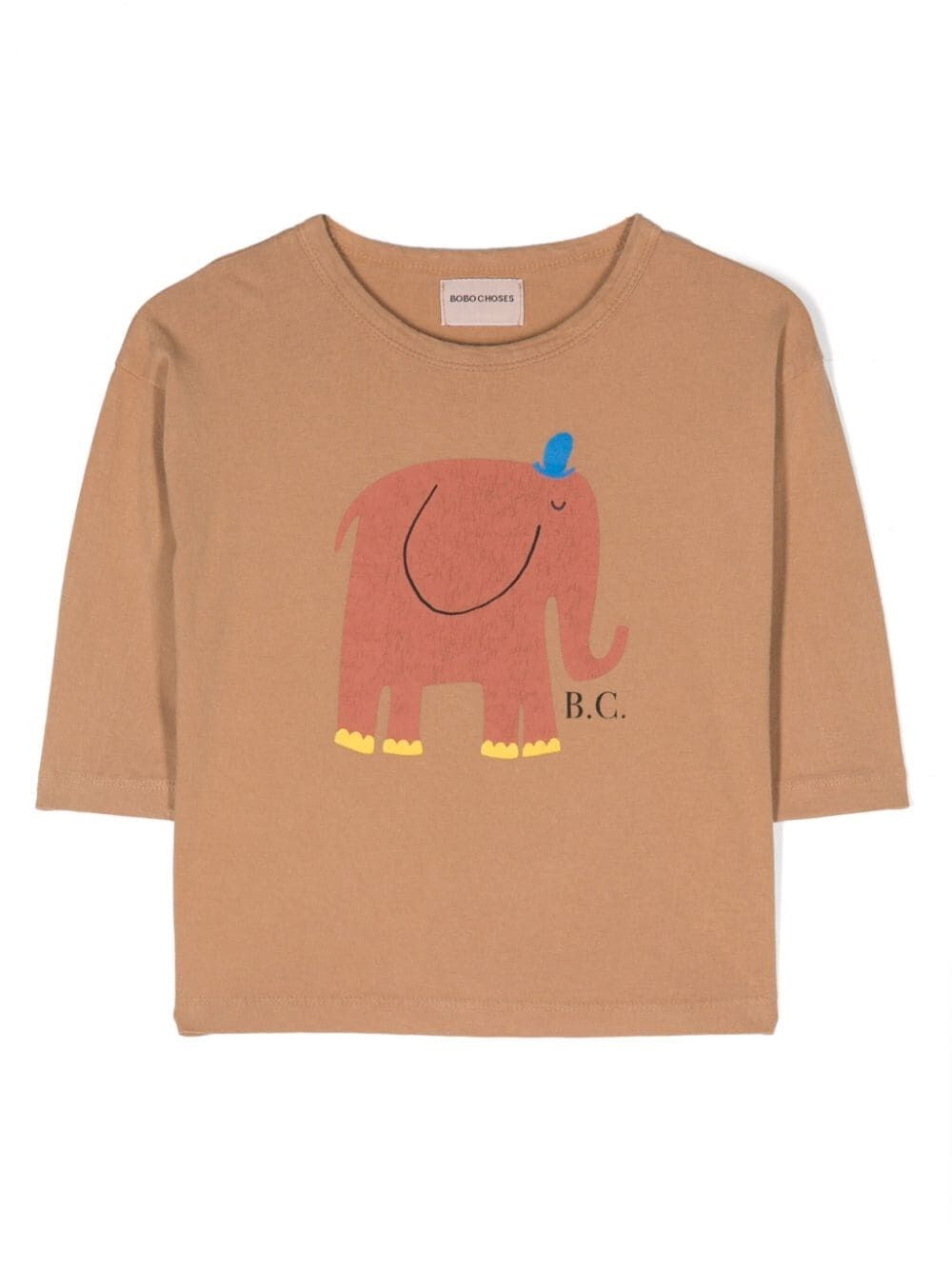 Bobo Choses The Elephant Long Sleeve T-shirt In Brown