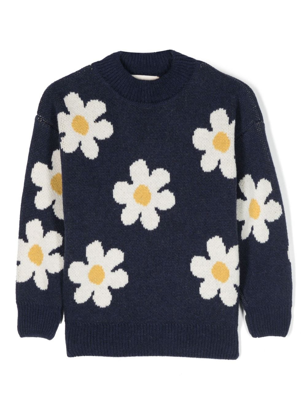 Bobo Choses Big Flower Jacquard All Over Jumper In Blue