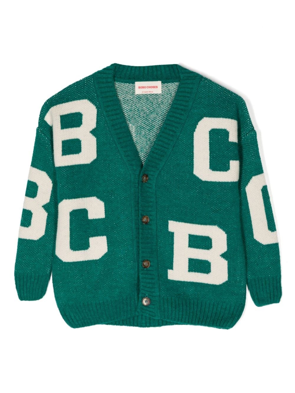 Bobo Choses B. C All Over Jacquard Cardigan In Green