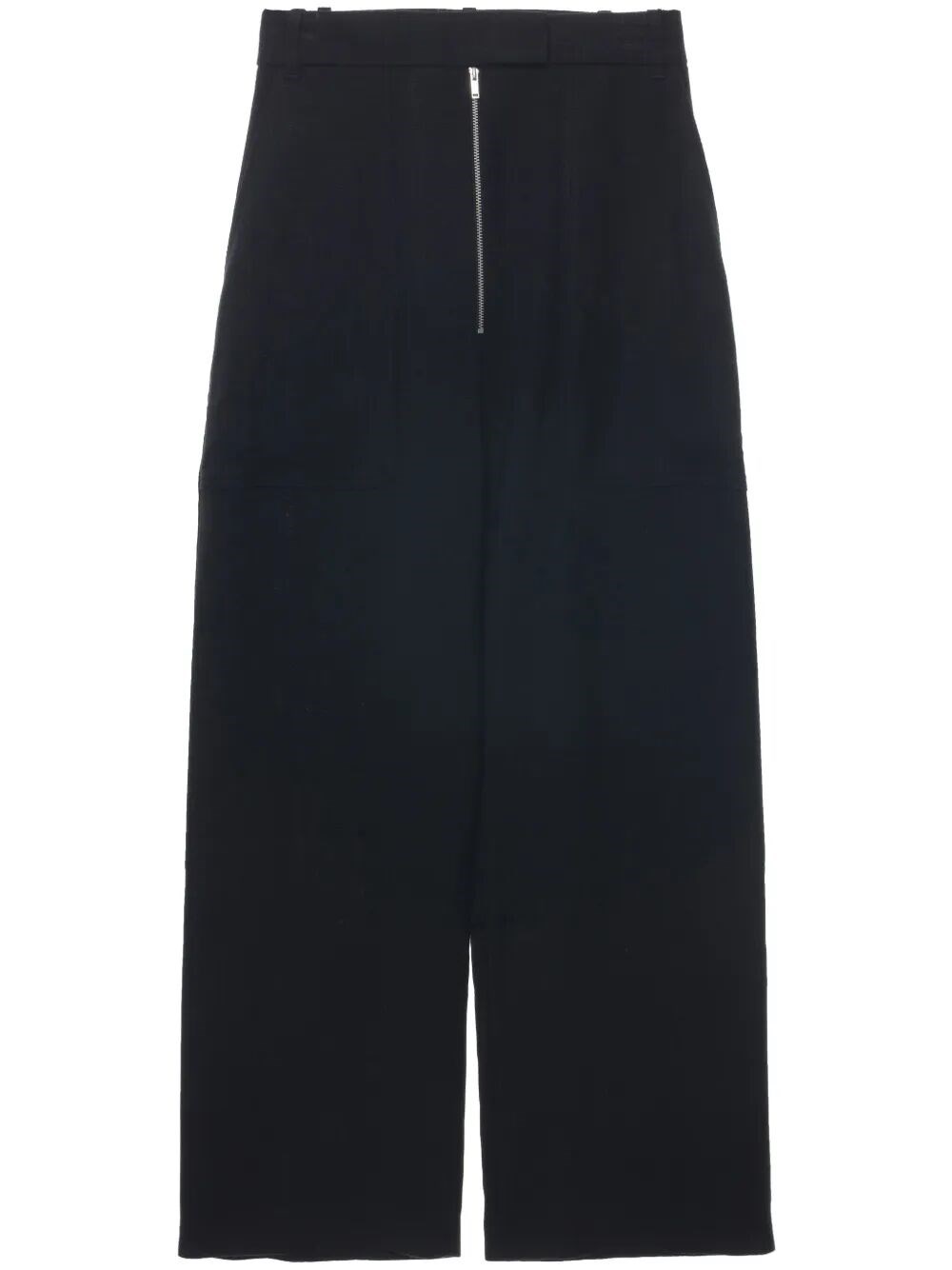Studio Nicholson Wide Leg Trousers Front Zip In Black