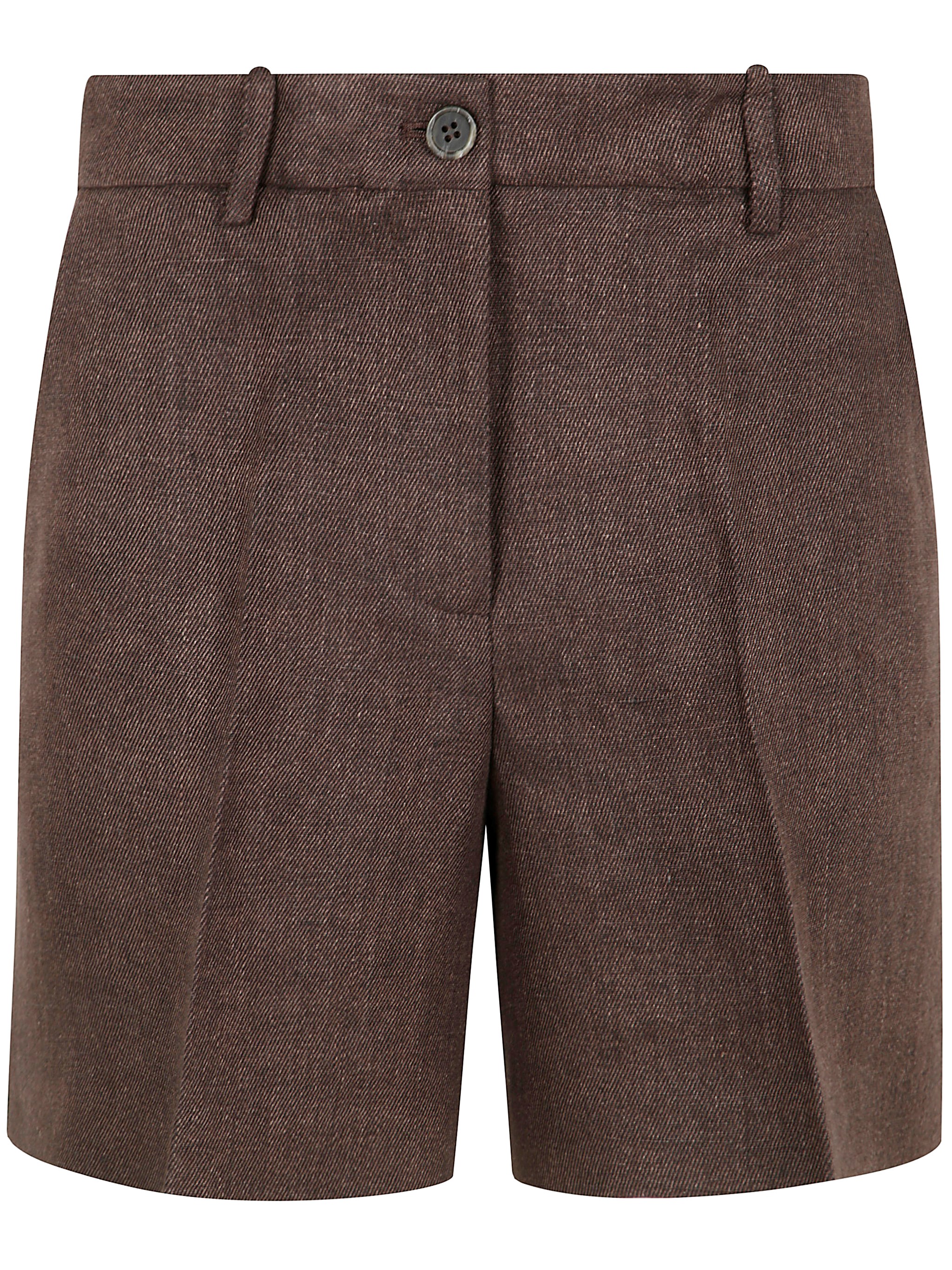 P.a.r.o.s.h Parosh Linen Shorts In Brown