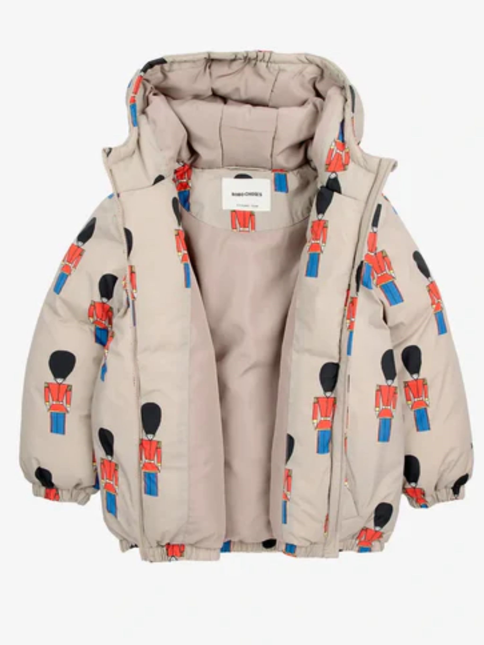 Bobo Choses Baby Little Tin Soldiers All Over Padded Anorak In Brown