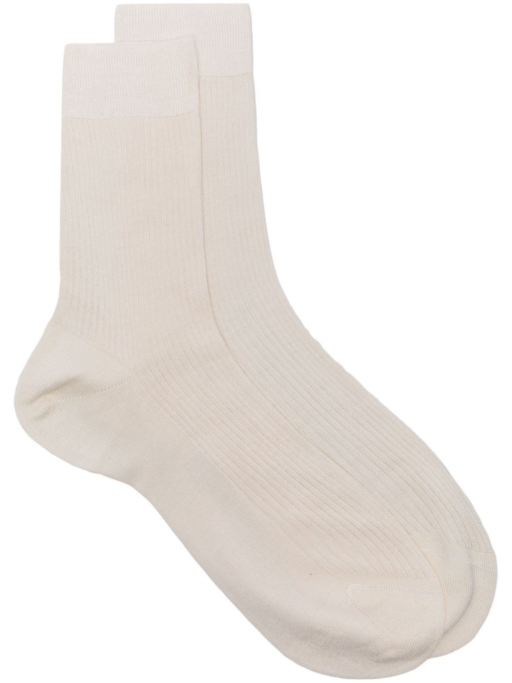 Maria La Rosa One Ribbed Socks In White