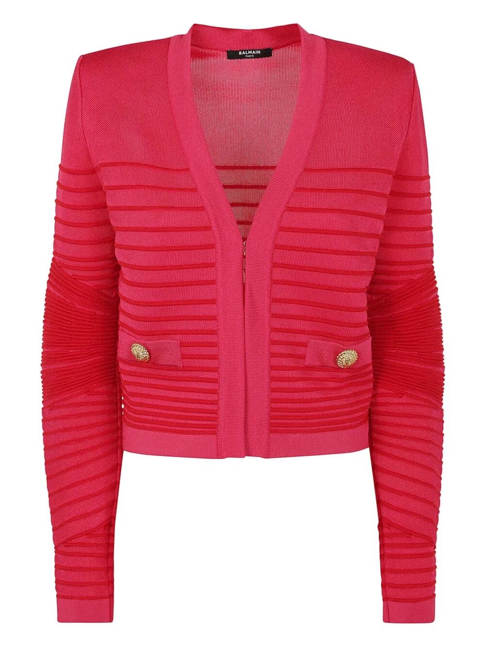 Balmain Lon Sleeves Side To Side Flechage Knit Cardigan By