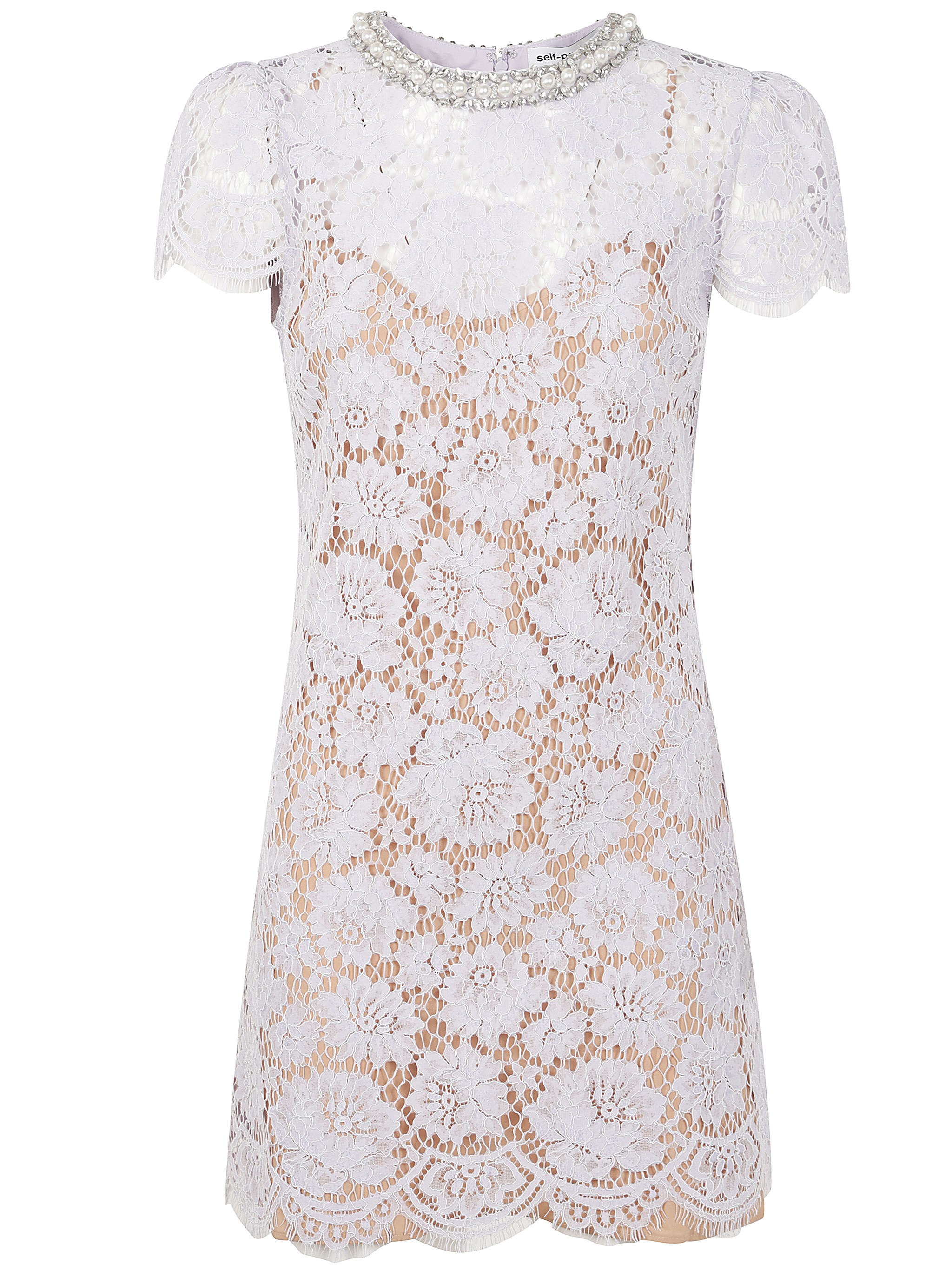 Self-portrait Lilac Lace Mini Dress By