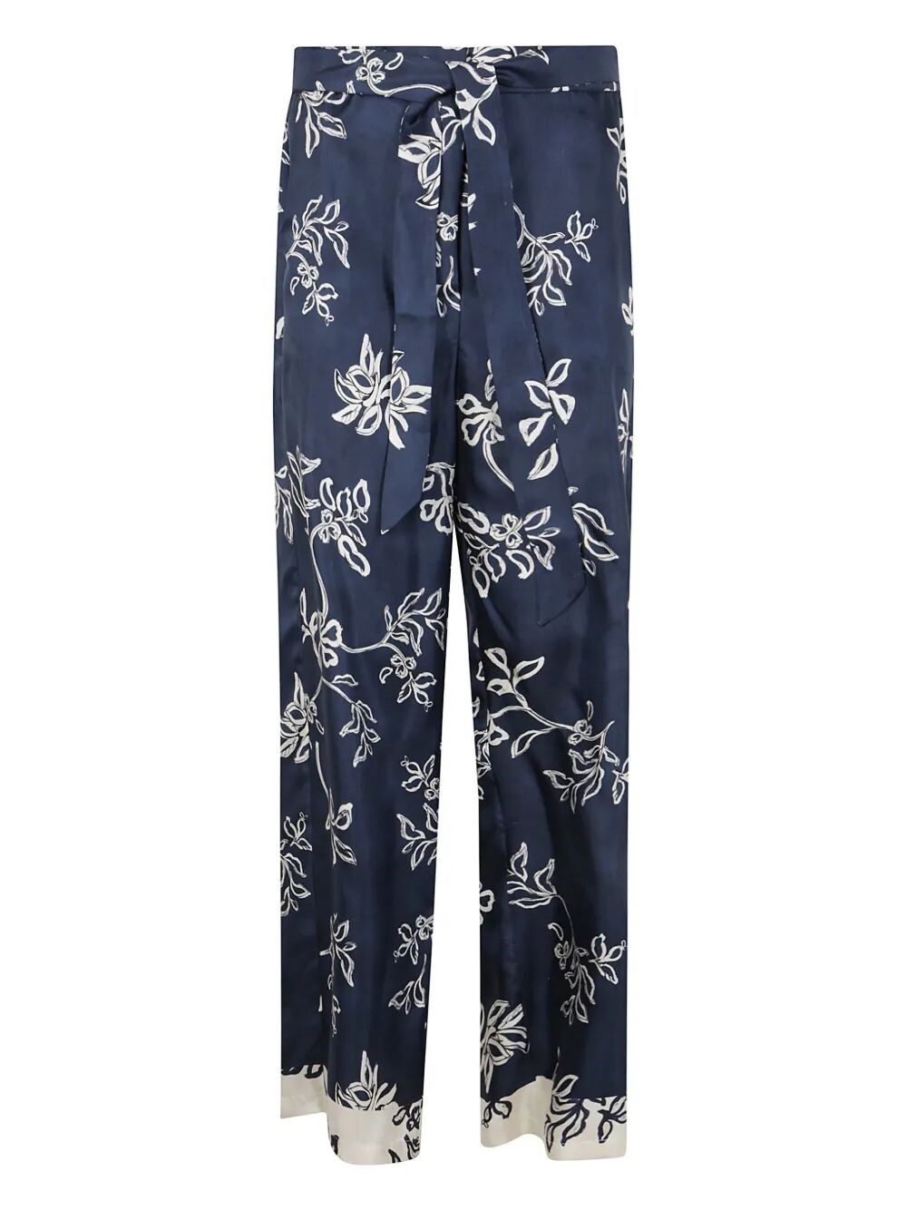 Max Mara S Cinzia Silk Twill Printed Trousers By Max Mara In Blue