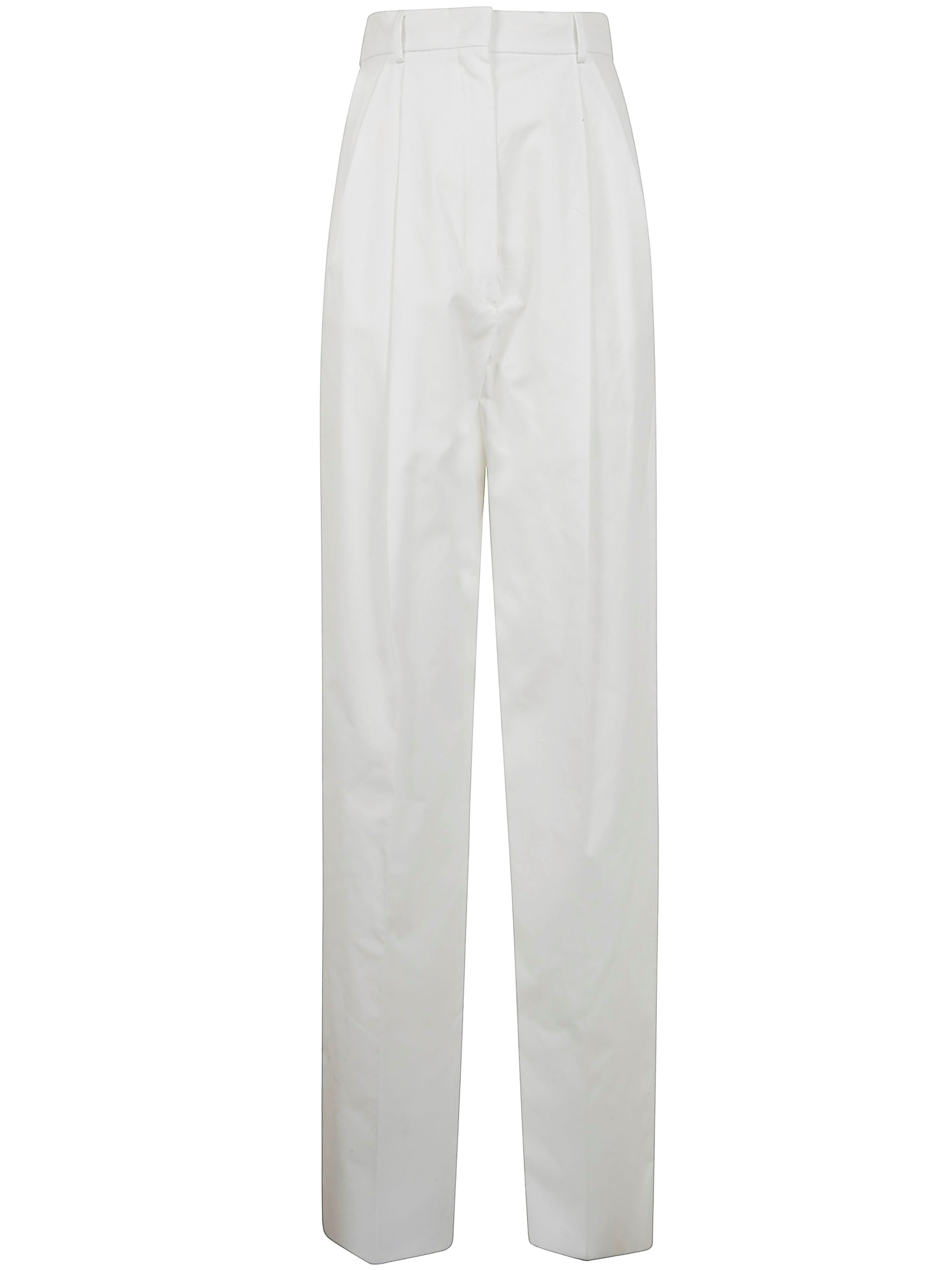 Sportmax Sport Max Cotton Trousers In White