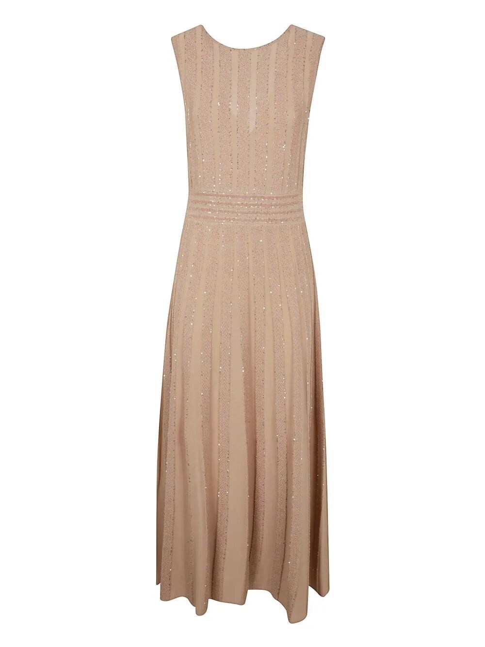 D Exterior D. Exterior V-neck Blush Beige Evening Dress