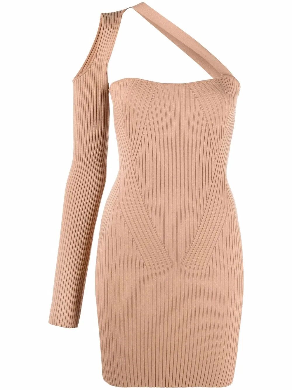Andreädamo Ribbed-knit Asymmetrical Mono Shoulder Dress By Andreadamo