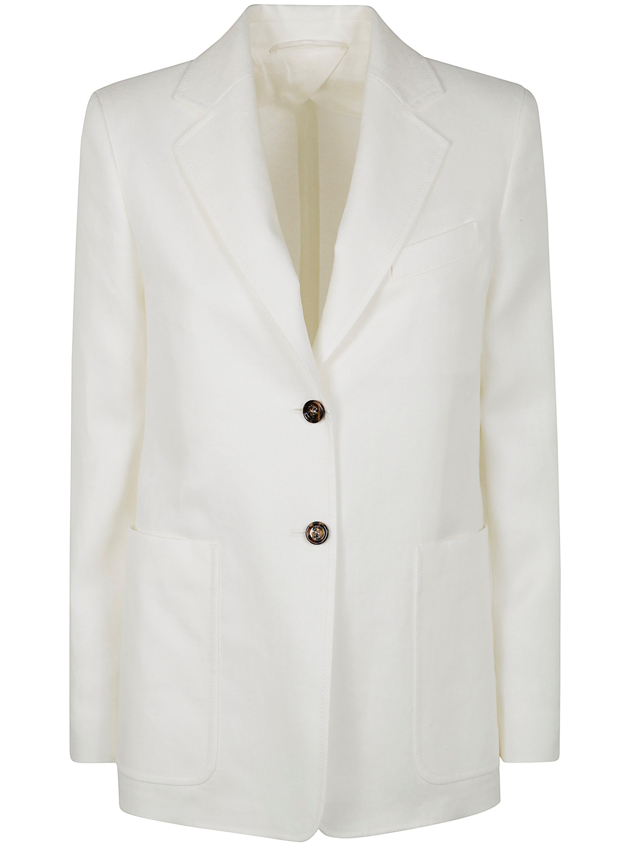 Max Mara Guglia Linen Blazer Jacket In White
