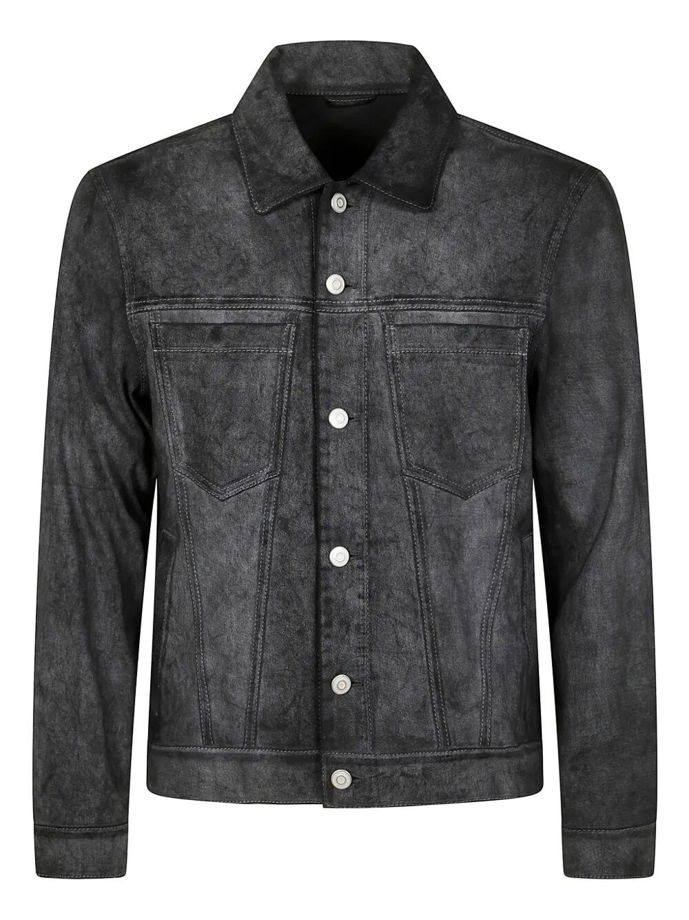Giorgio Brato Denim Jacket Mix Eco Lamb Leather