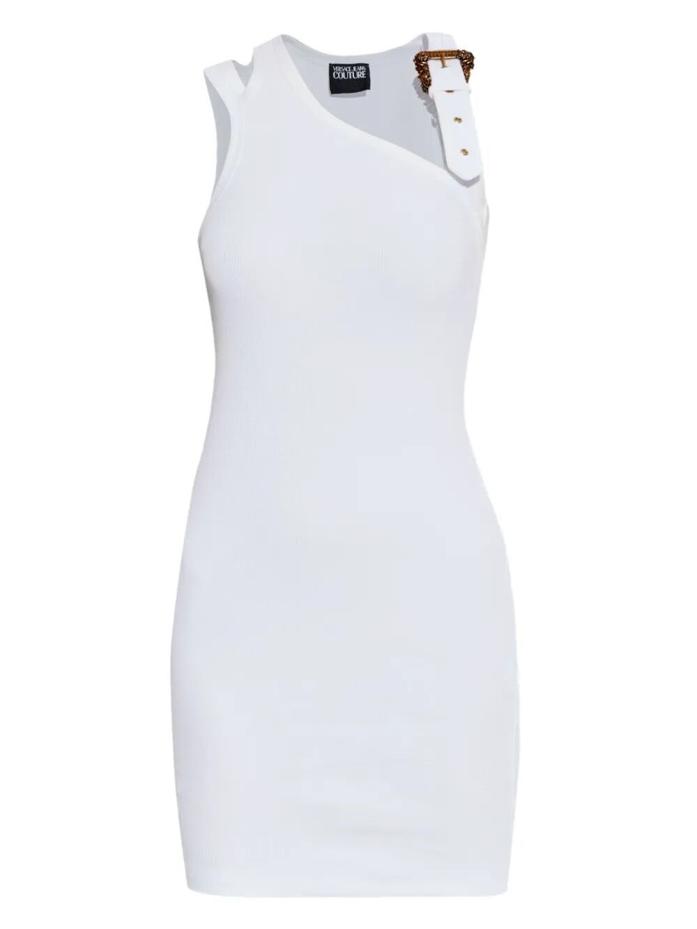 Versace Jeans Couture Mini Tank Dress Bouckle Costina Ribana In White