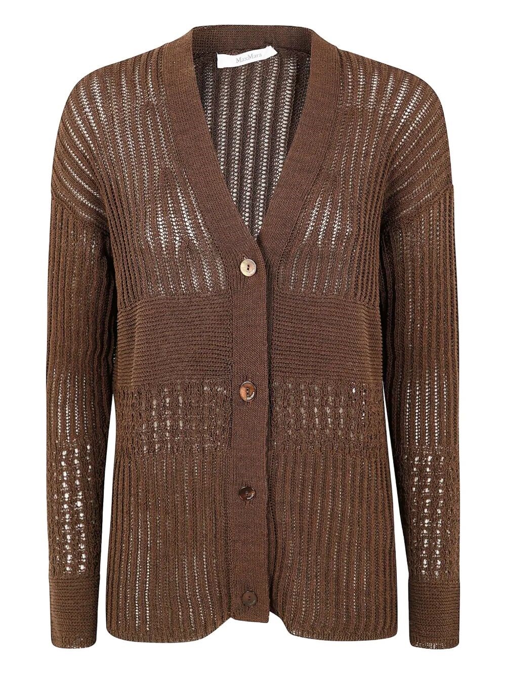 Max Mara Pure March Cotton Cardigan In Brown