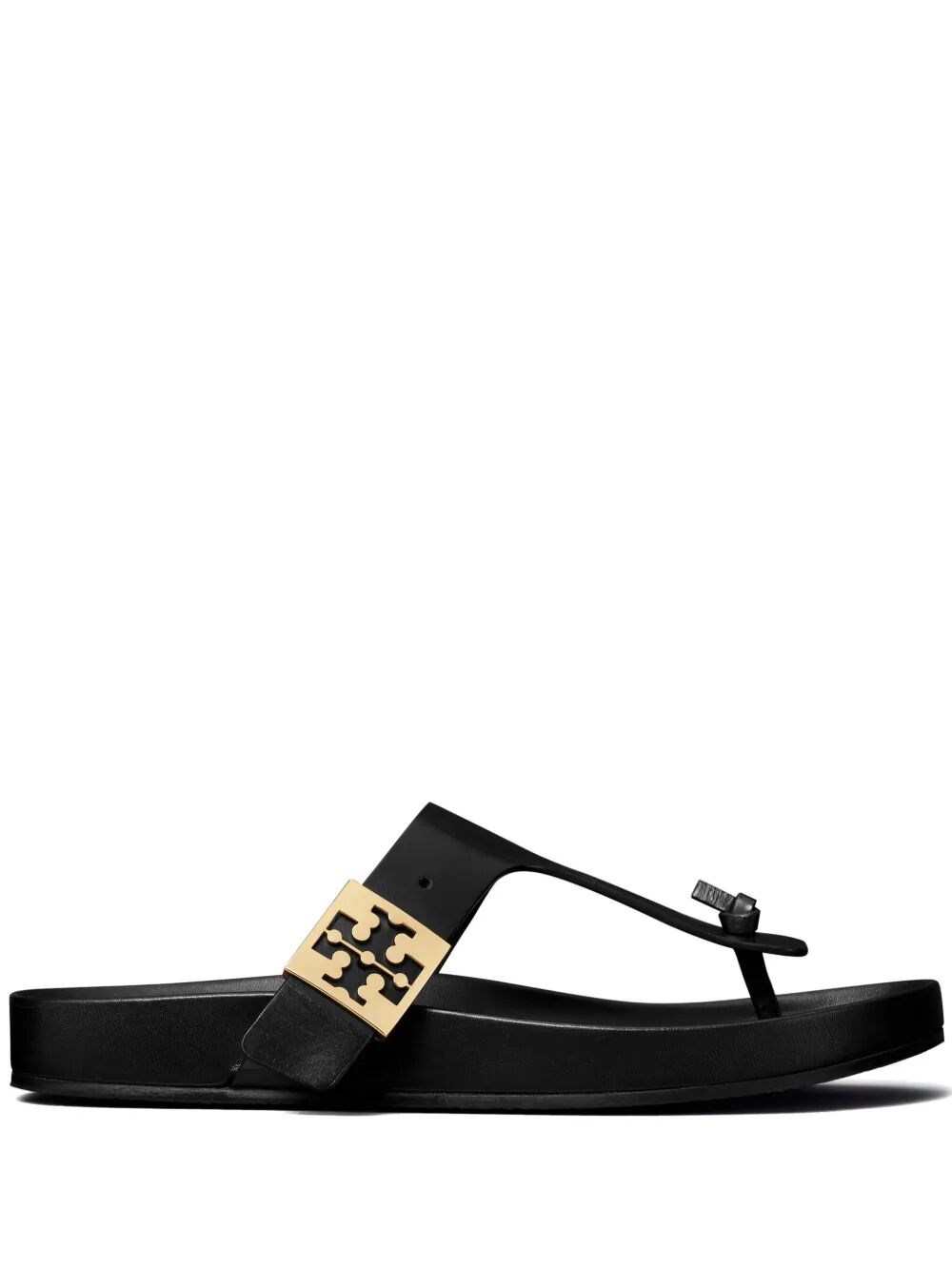 Tory Burch Leather Thong Sandals In Black