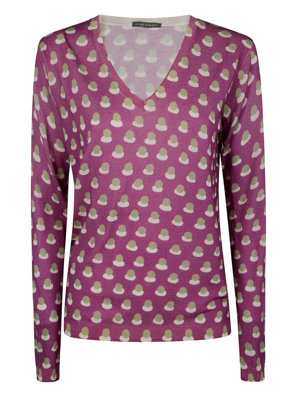 In Bed With You Printed V Neck Sweater By