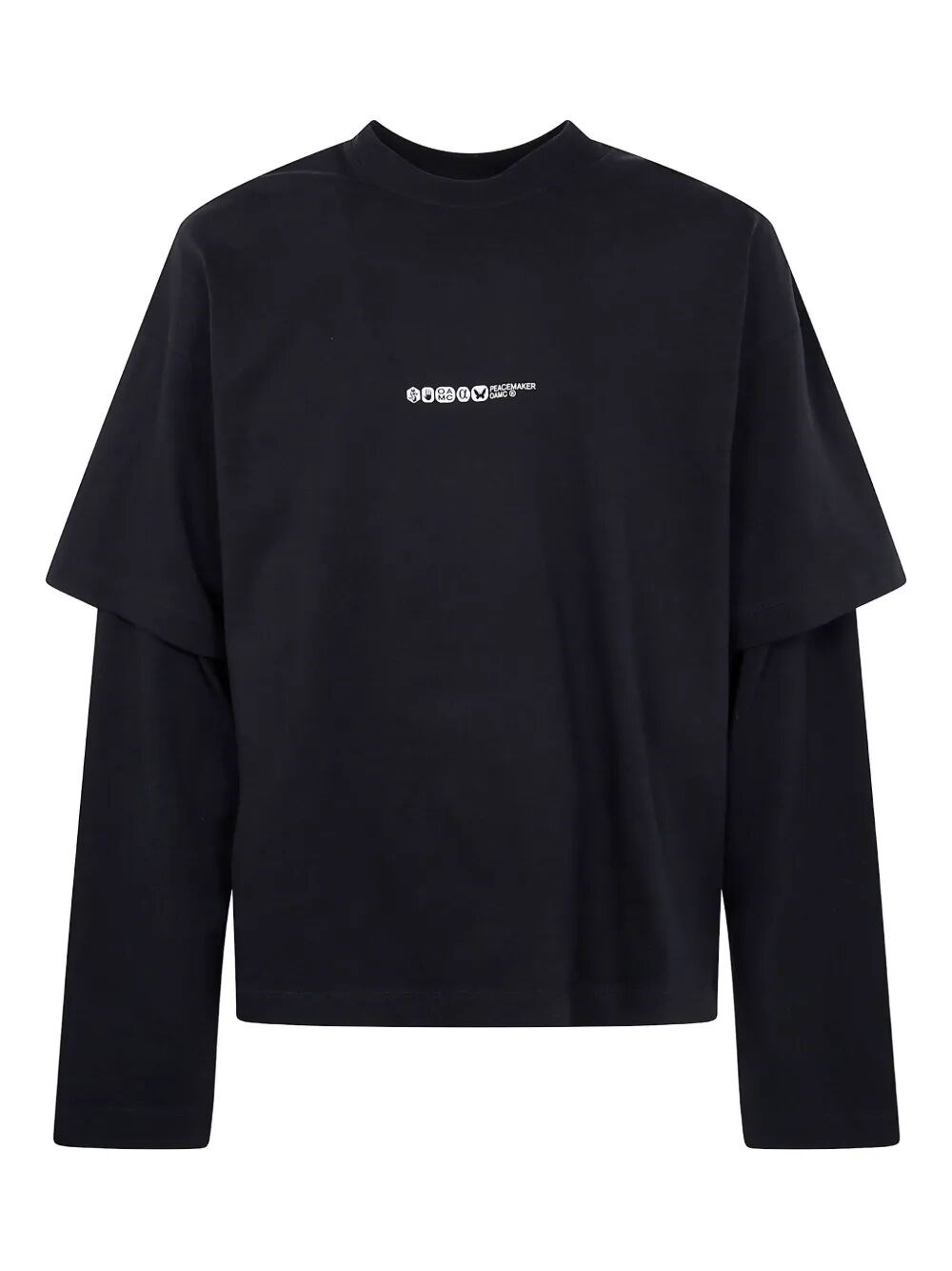 Oamc Peacemaker Peacemaker Painted Double Layer Boxy Tshirt By Oamc In Black